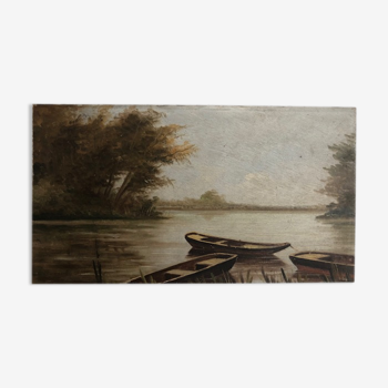 Peinture champêtre sur bois