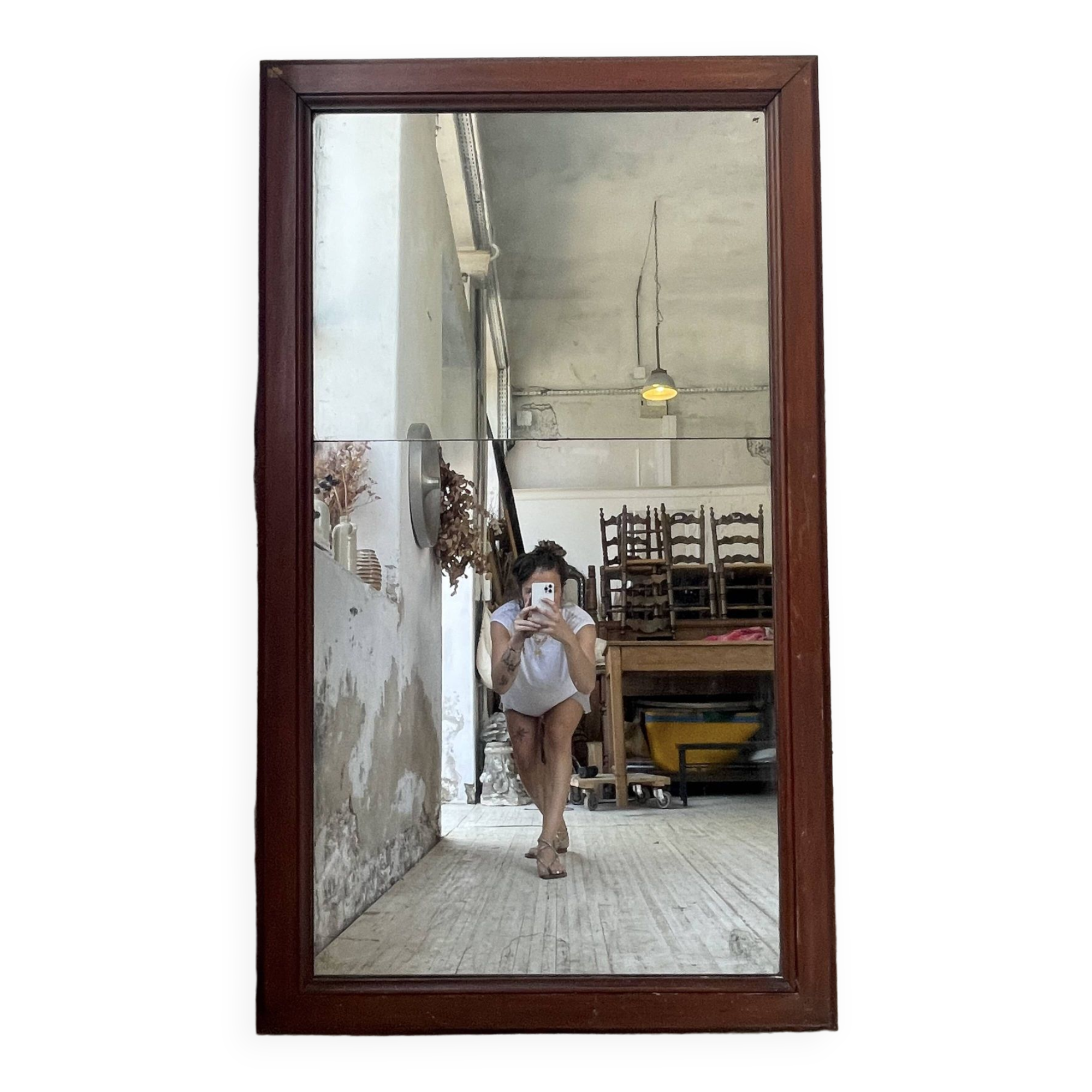 Late 19th century XL wooden mirror
