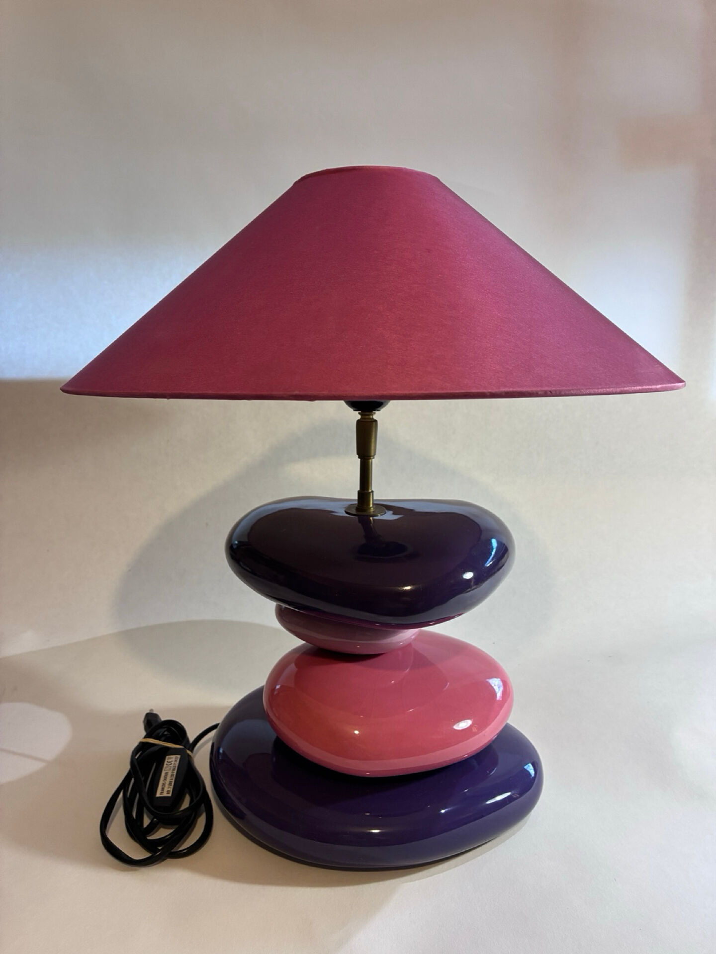 François CHATAIN Table Lamp Violet/Pink Conical Shade E27 230V
