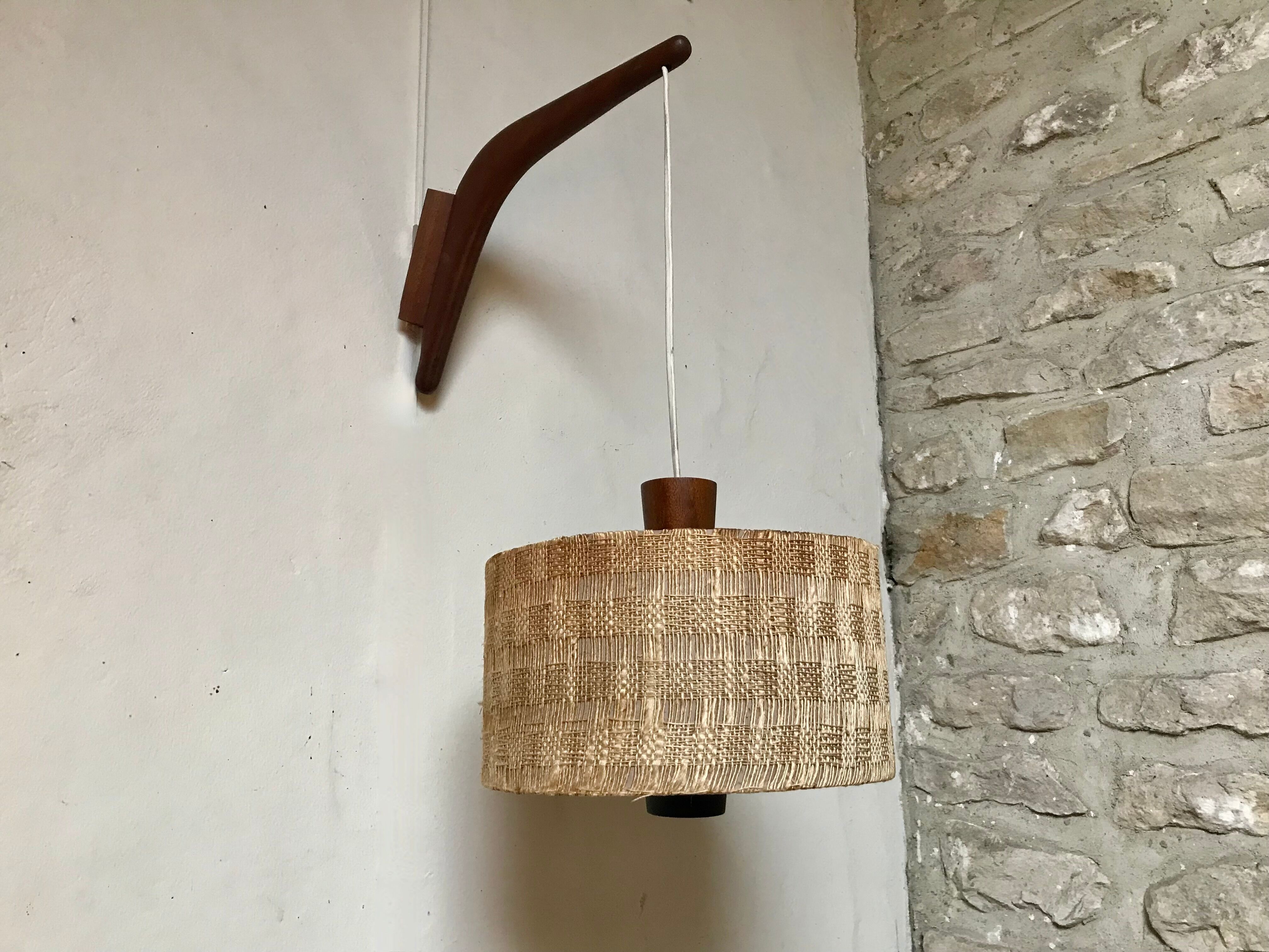 Teak wall lamp, 1950
