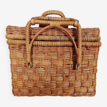 Panier à pique-nique vintage en osier