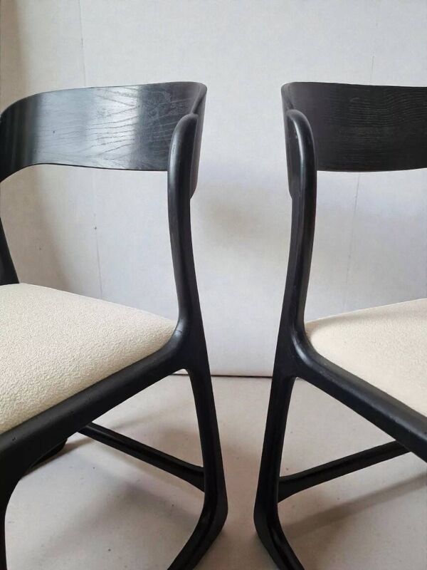 4 chaises traineau Baumann