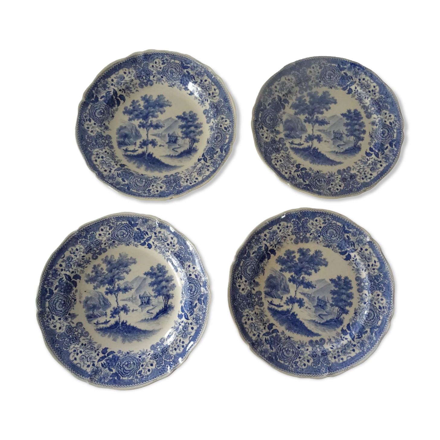 4 plates earthenware 453112 villeroy & boch burgenland blue