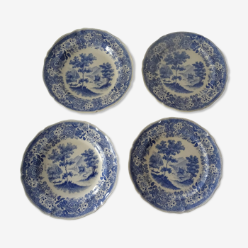 4 plates earthenware 453112 villeroy & boch burgenland blue