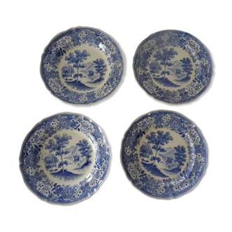 4 plates earthenware 453112 villeroy & boch burgenland blue