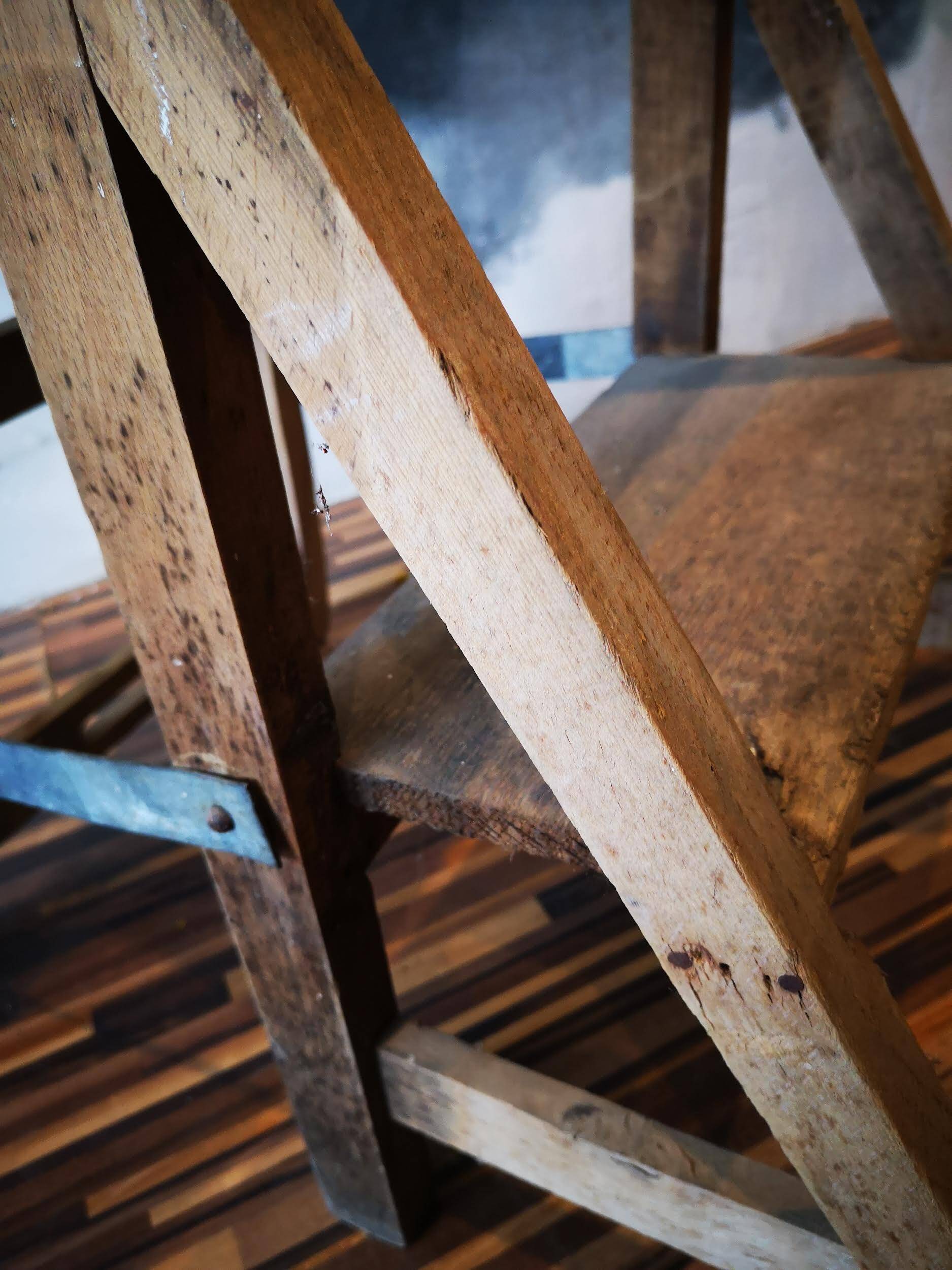 Convertible antique step stool chair