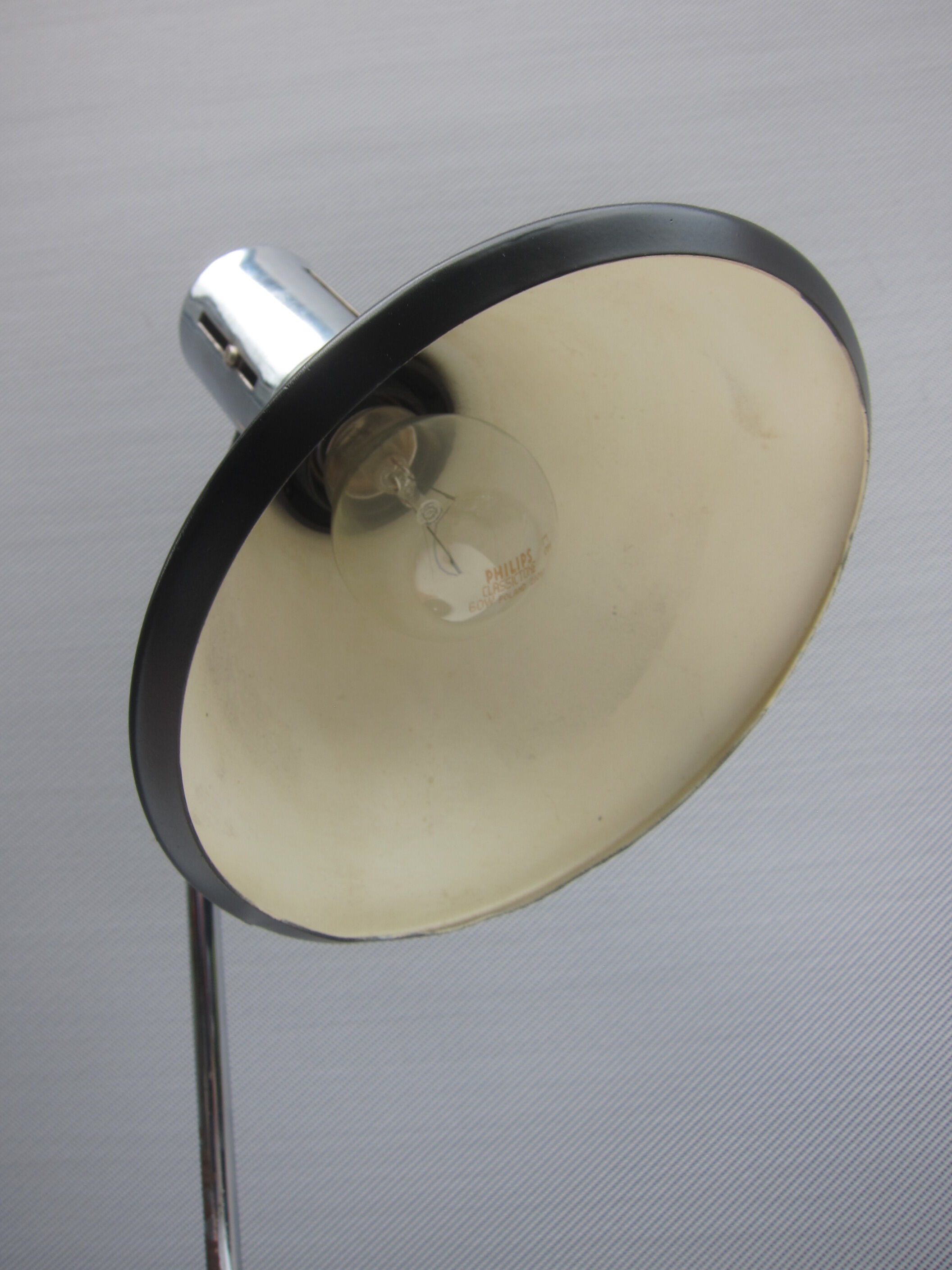 Desk lamp 1970 black and chrome