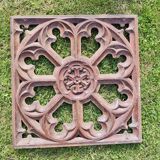 Lot de boiseries anciennes en chêne sculpté - style gothique XIXe