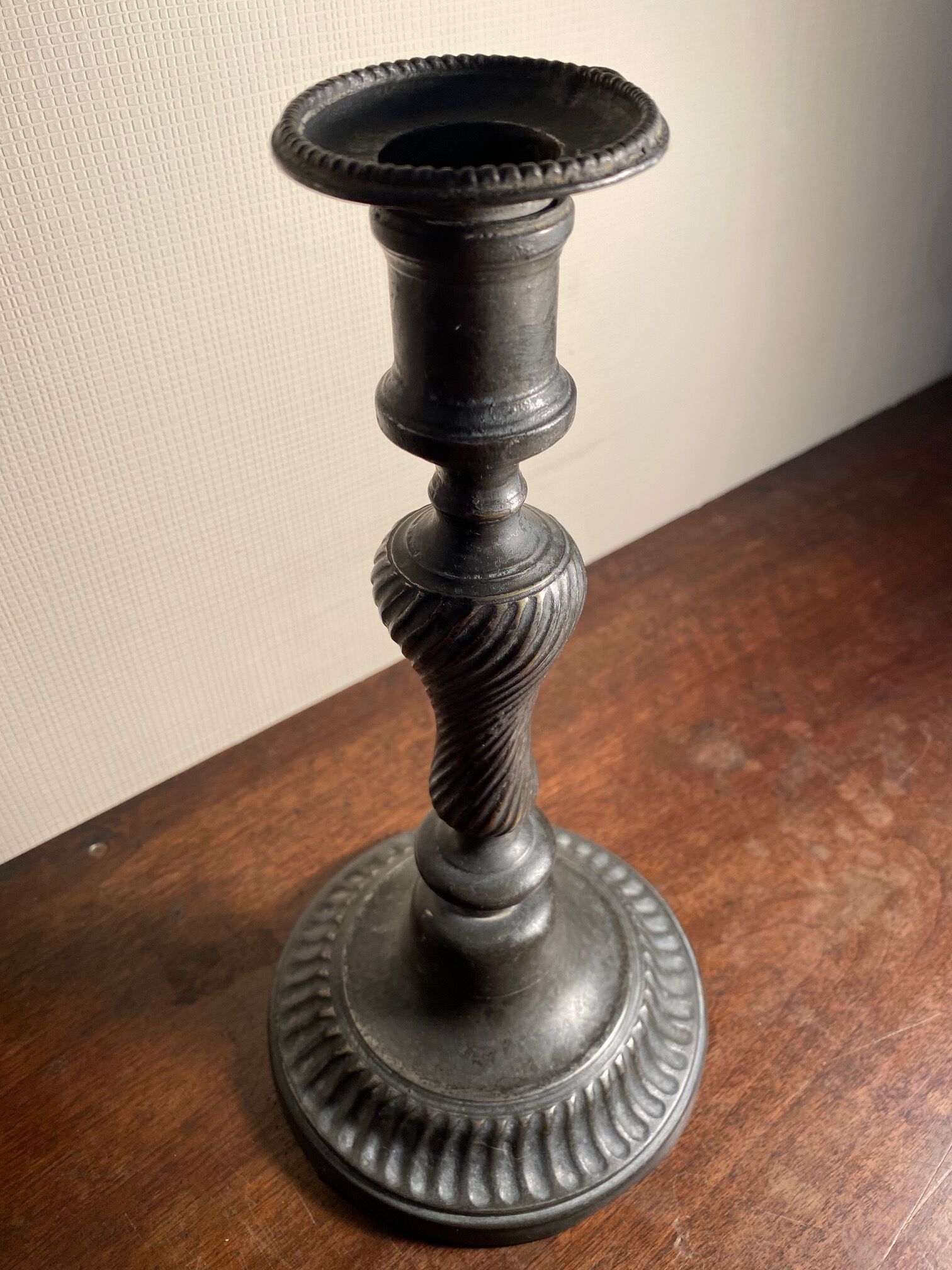 Tin candlestick