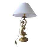 Dolphin lamp in gilded bronze in the Louis XV style.