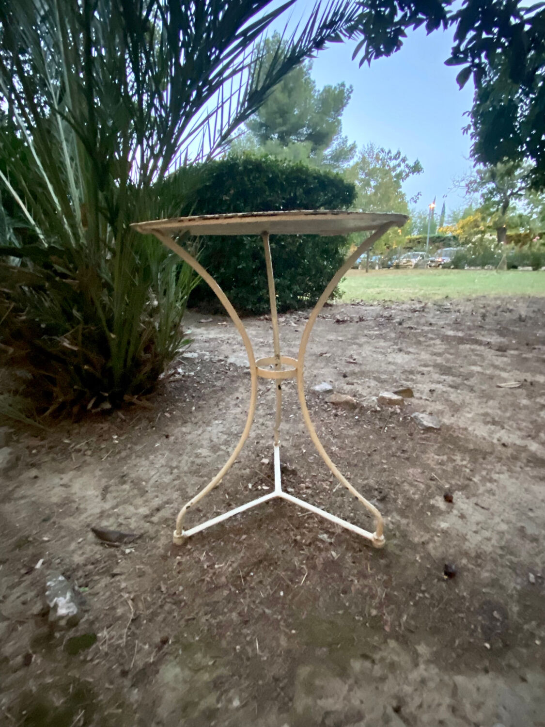Vintage wrought iron garden table