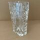 Thick crystal vase by Daum. Sculpted decor in a modernist style. 1960 - 70.