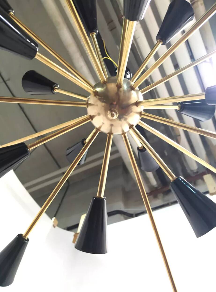 Brass Sputnik Ceiling Lamp, 1950s