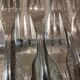 12 silver-plated metal cake forks by Argental silversmiths with a decorative pattern
