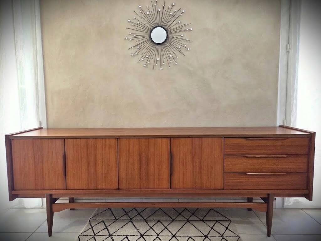 Low teak sideboard Scandinavian design
