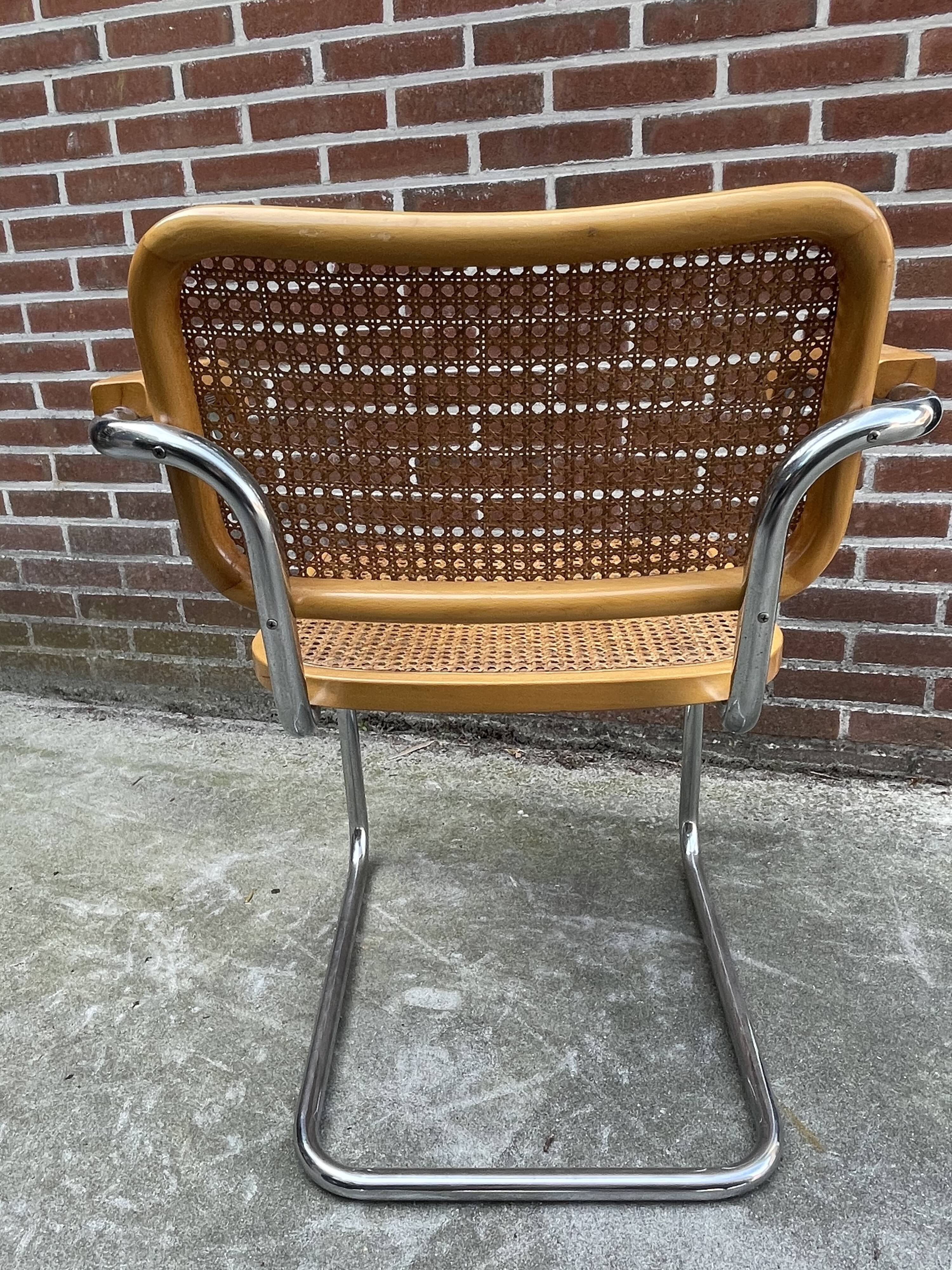 Chair model Cesca by Marcel Breuer with armrests B64