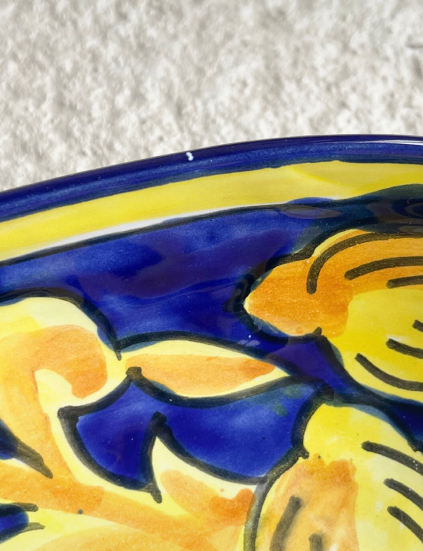oval plate in artisanal earthenware Decor Sun & Lemons