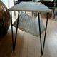 Table basse rotin peint métal 37 X 76 hauteur 49 cm