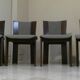 Wood and tweed chairs by Acerbis International, Italy, 1980s, set of 4.