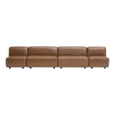 Canapé modulable en cuir, fabriqué par Durlet, Belgique, années 1970.