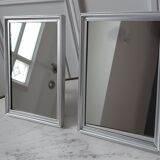 Pair of aluminum barber mirrors