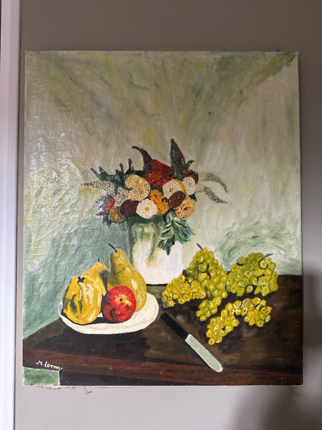Charming Vintage Oil on Canvas – Still Life