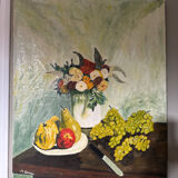 Charming Vintage Oil on Canvas – Still Life