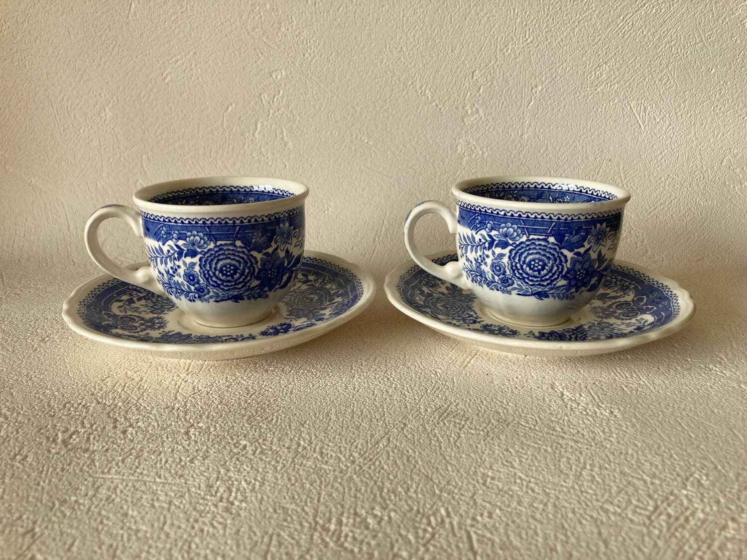 Villeroy and Boch Burgenland blue coffee cups and saucers