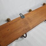 Wall coat rack, three metal and ceramic hooks in imitation of bamboo, 1900