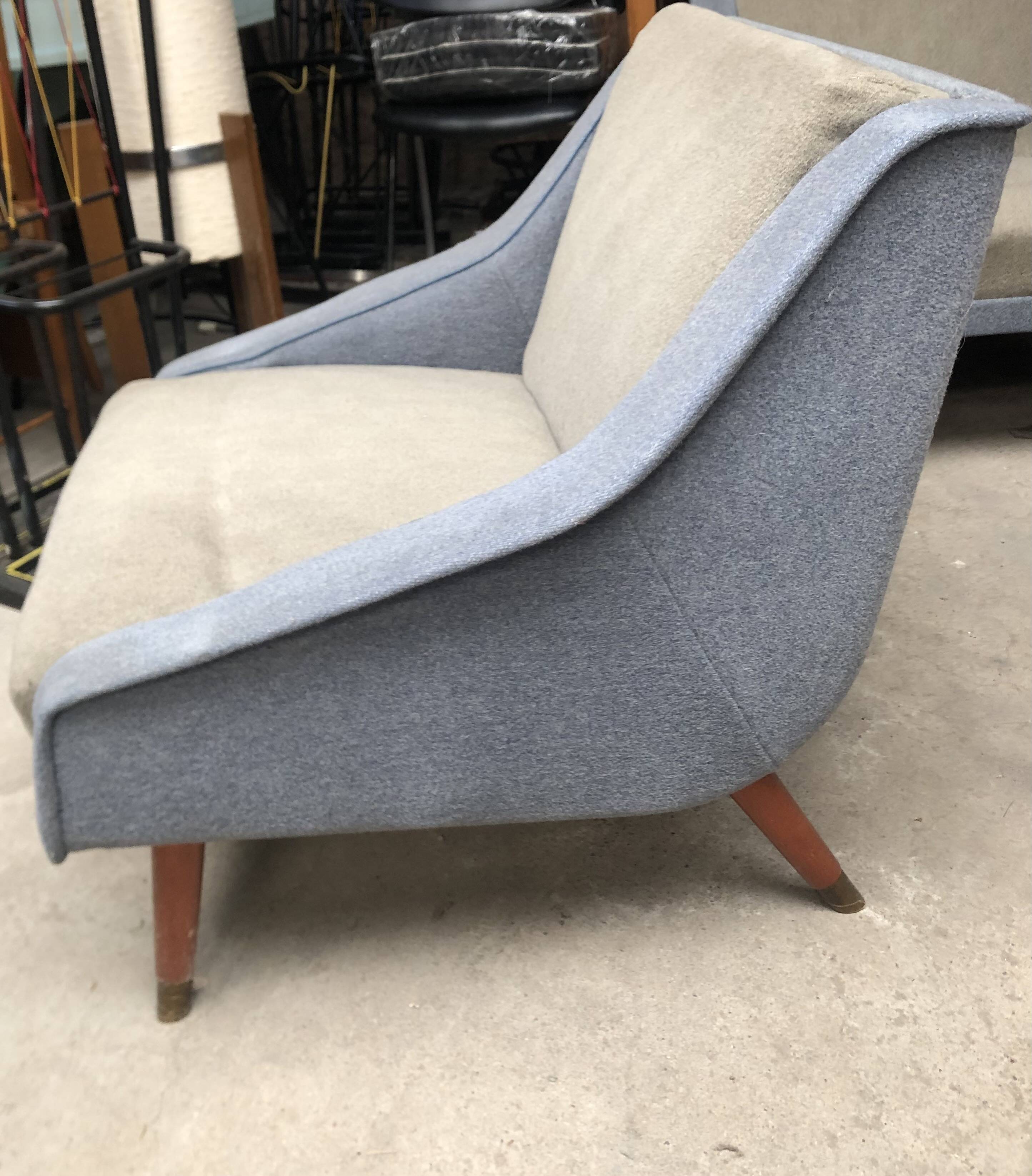 Vintage two-tone armchairs from the 60s in wool