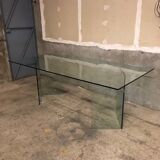 Post modern tempered glass table circa 1980