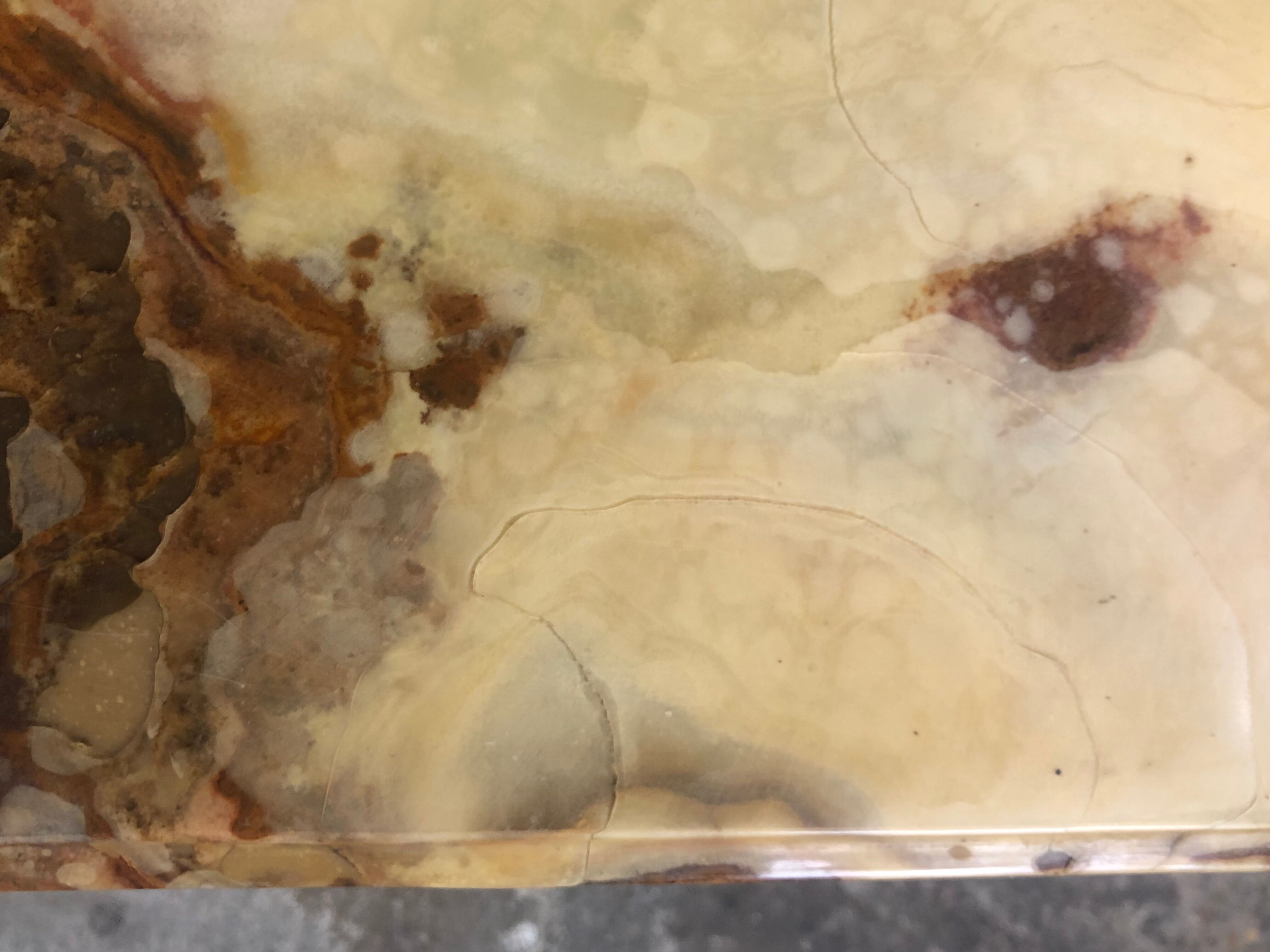 Coffee table in brass and onyx vintage 1960