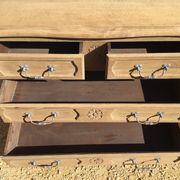 Louis XV style chest of drawers in stripped oak and left in natural wood