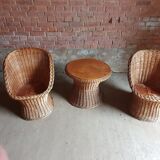 Vintage wicker living room set