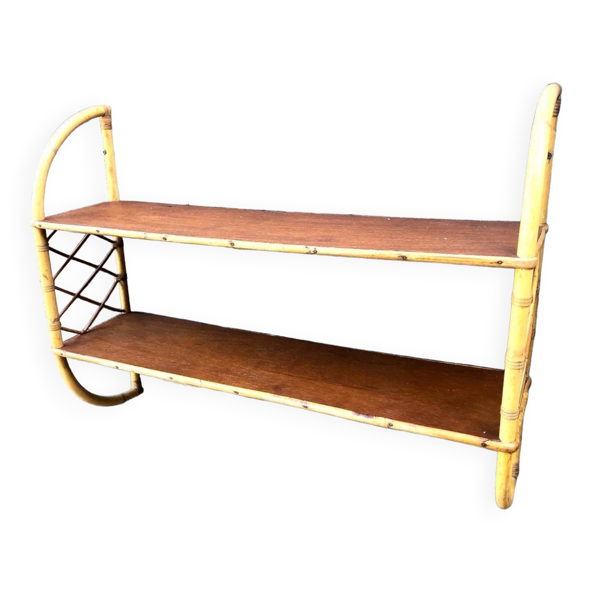 Rattan “arc” shelf