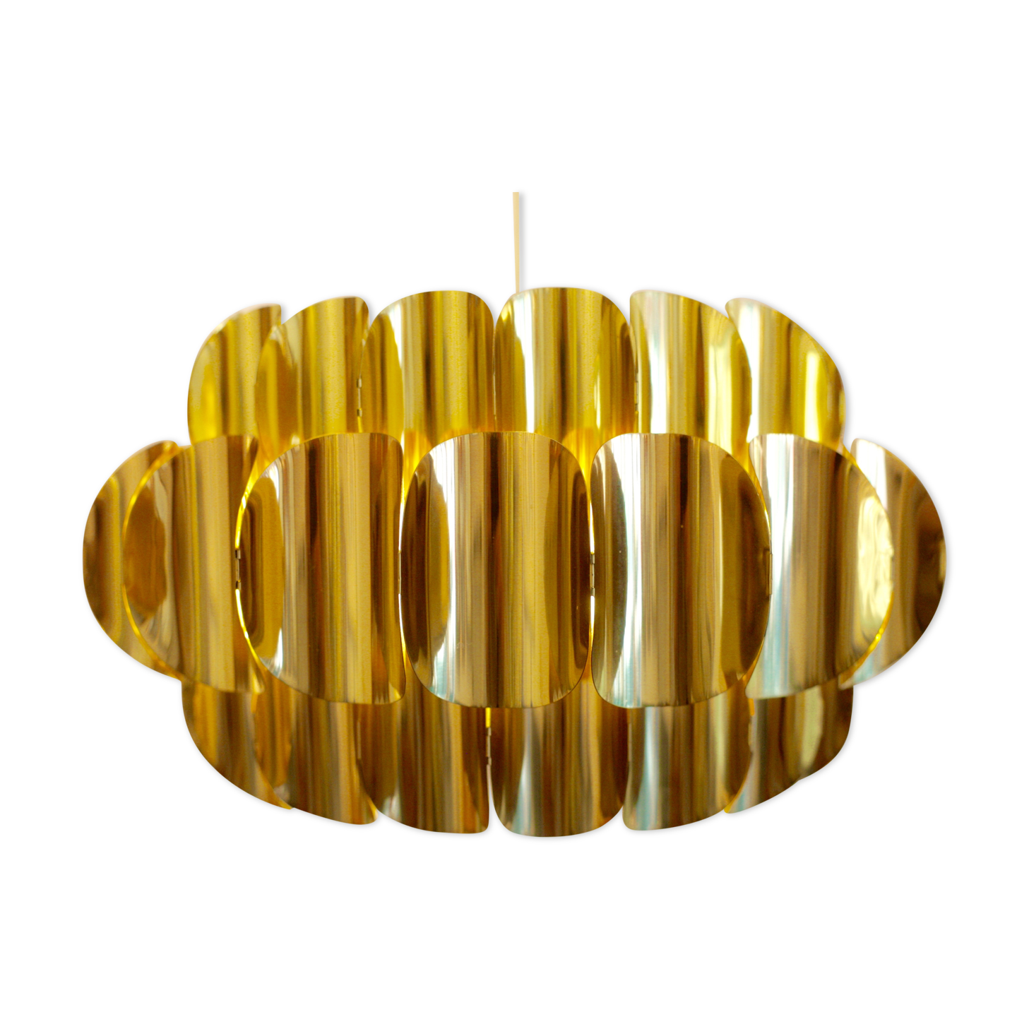 Brass ceiling lamp by Werner Schou, Denmark