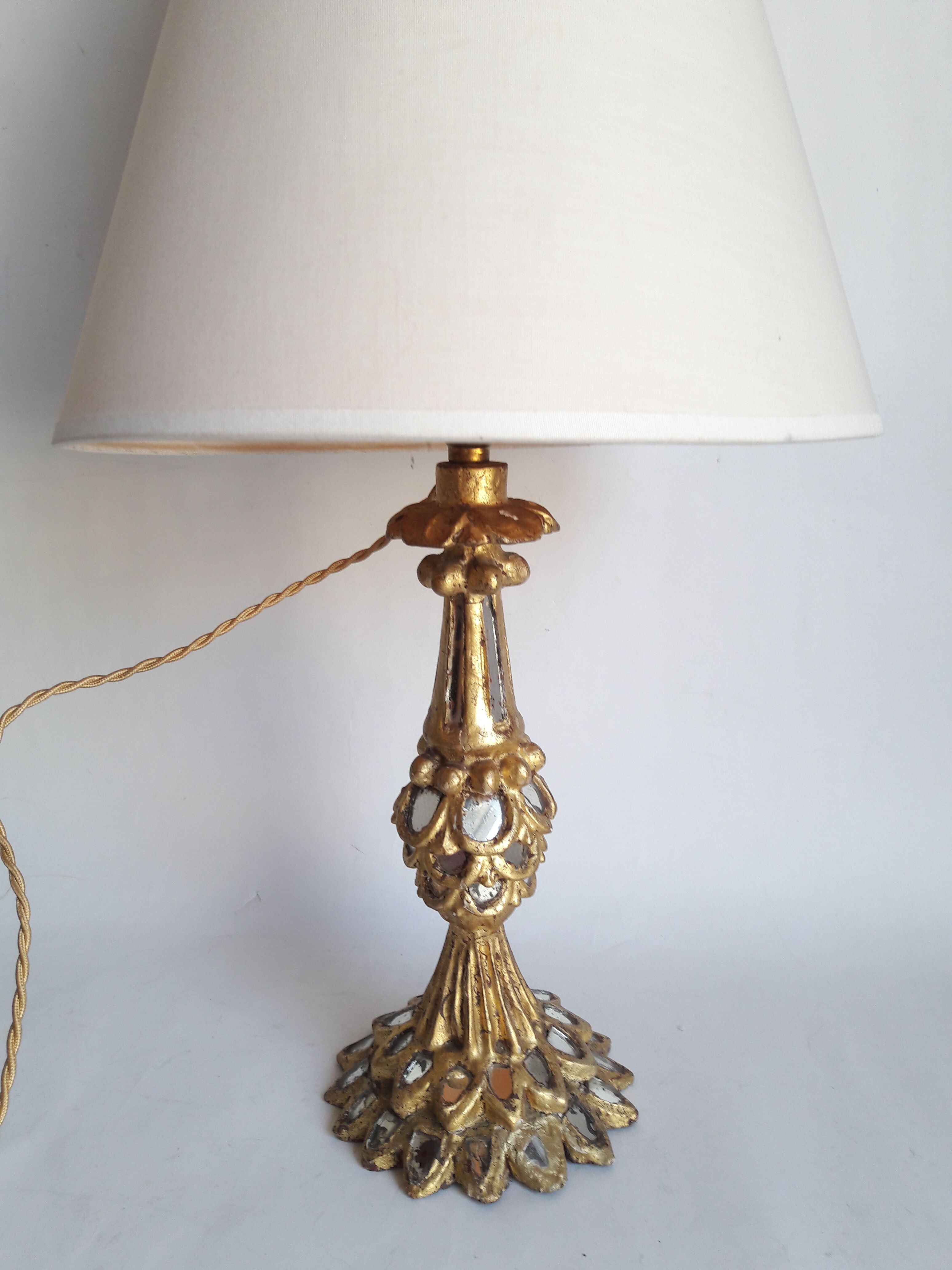 Lamp foot gilded wood