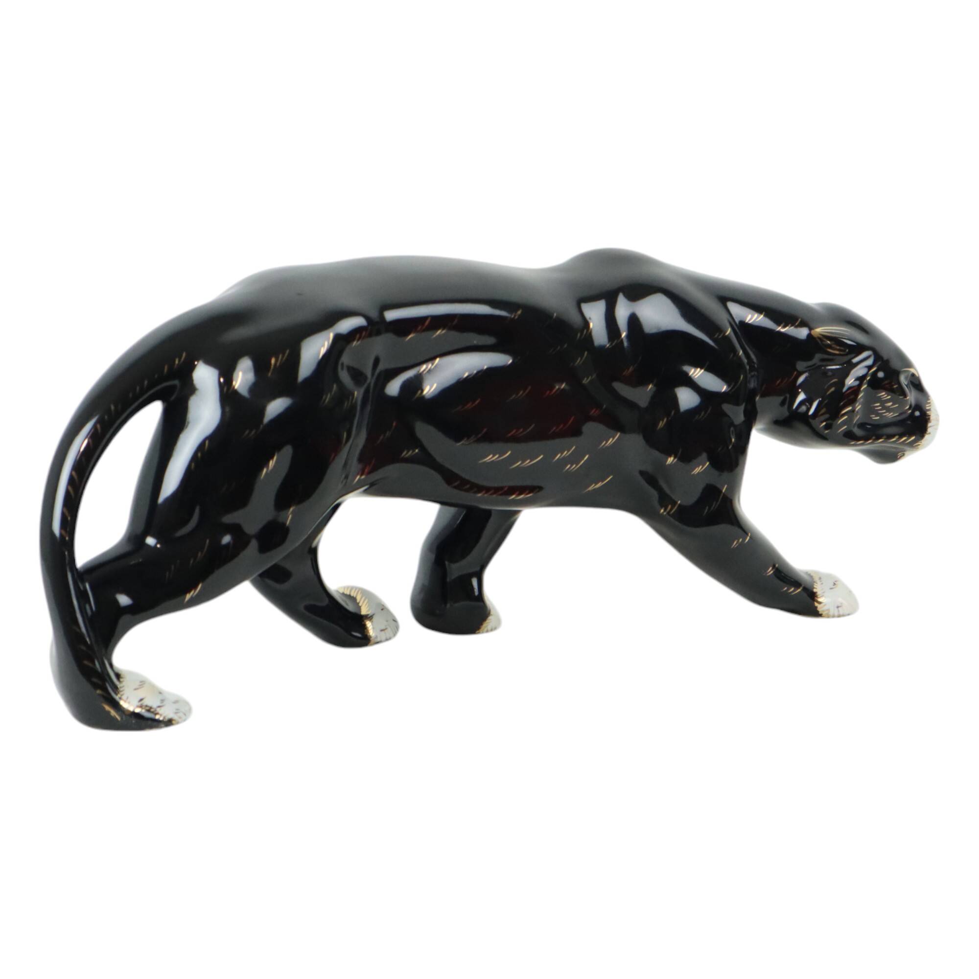 Art Deco Style Panther Ceramics Hubert Bequet Quaregnon
