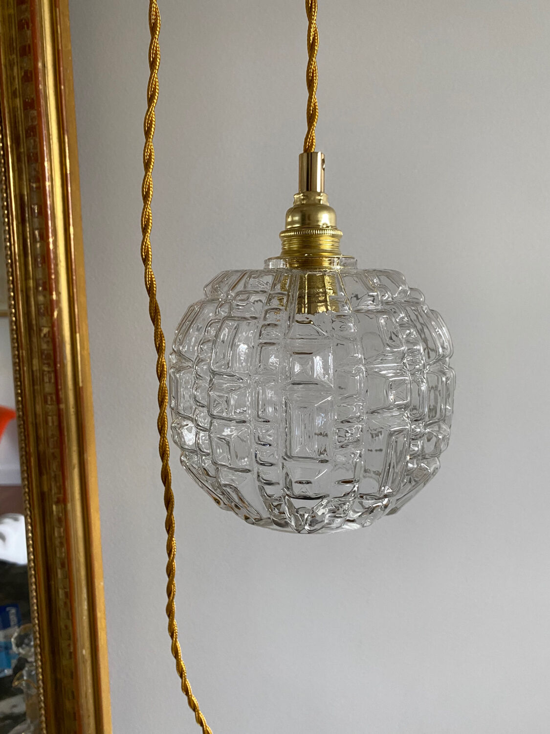 Walkway with transparent vintage globe