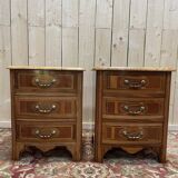 Paire de tables de chevets, commodes de style Louis XIV