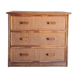 Vintage rattan chest of drawers