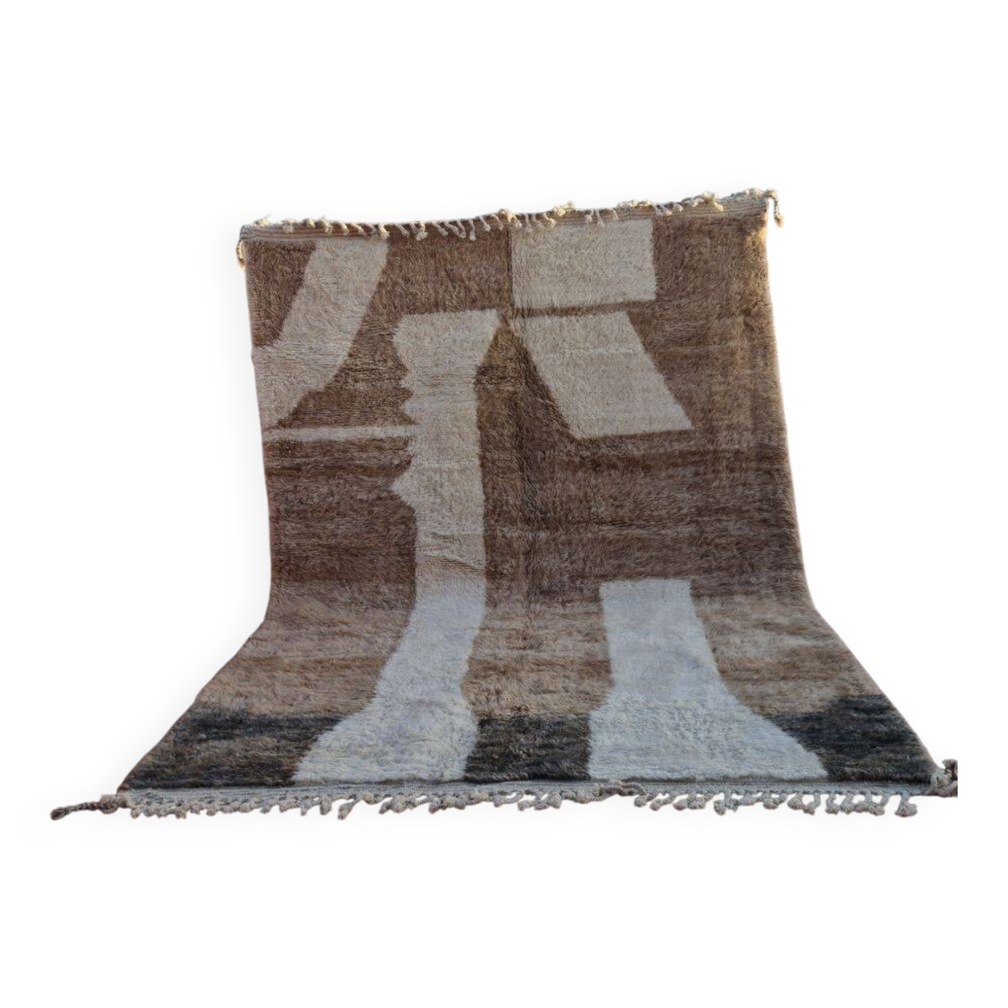 Handmade Moroccan Berber Rug - Wool Rug with Geometric Design | Bohemian & Minimalist Decor