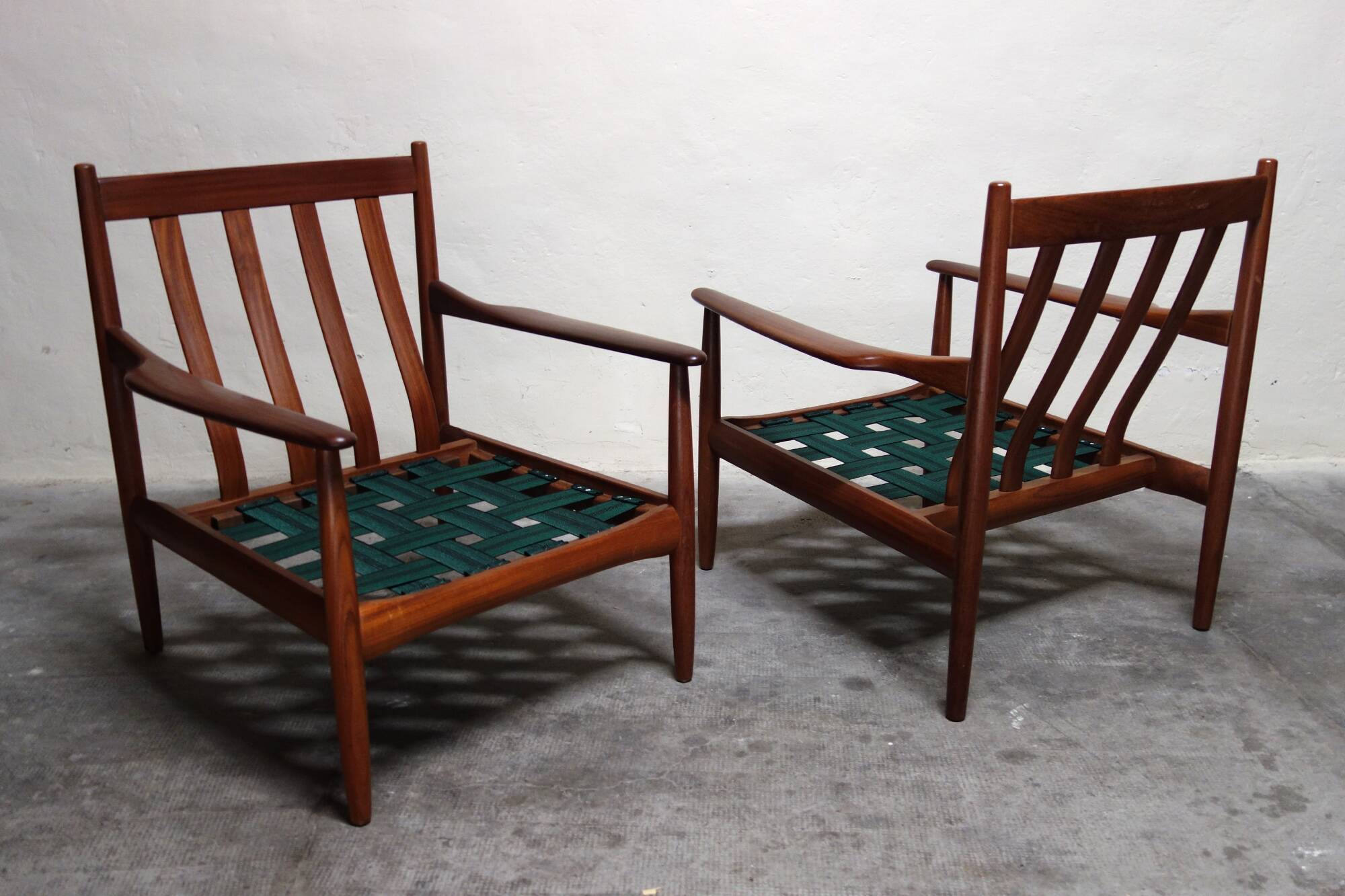 Pair of Scandinavian teak armchairs from the 60s