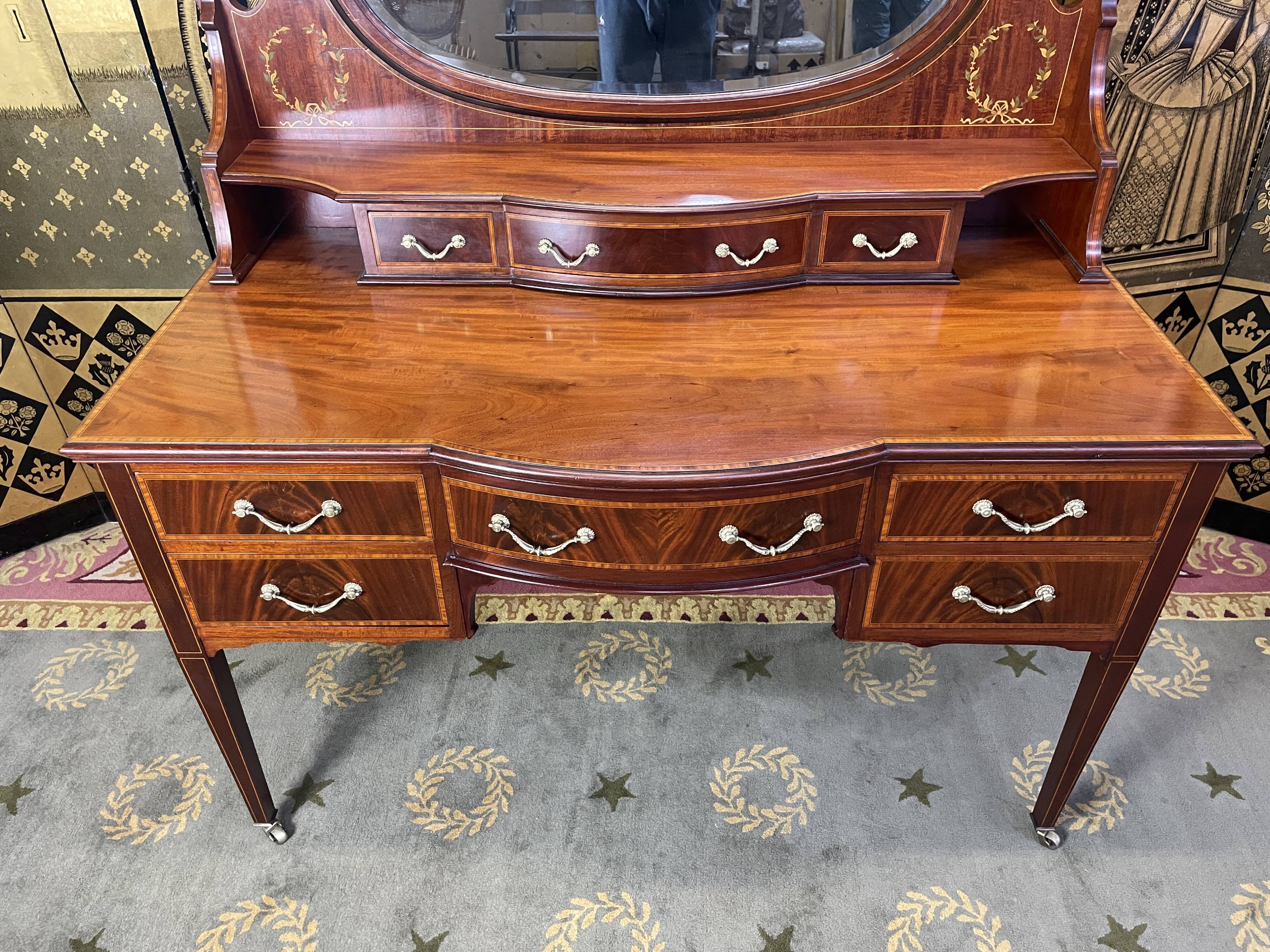 Restored mahogany English dressing table