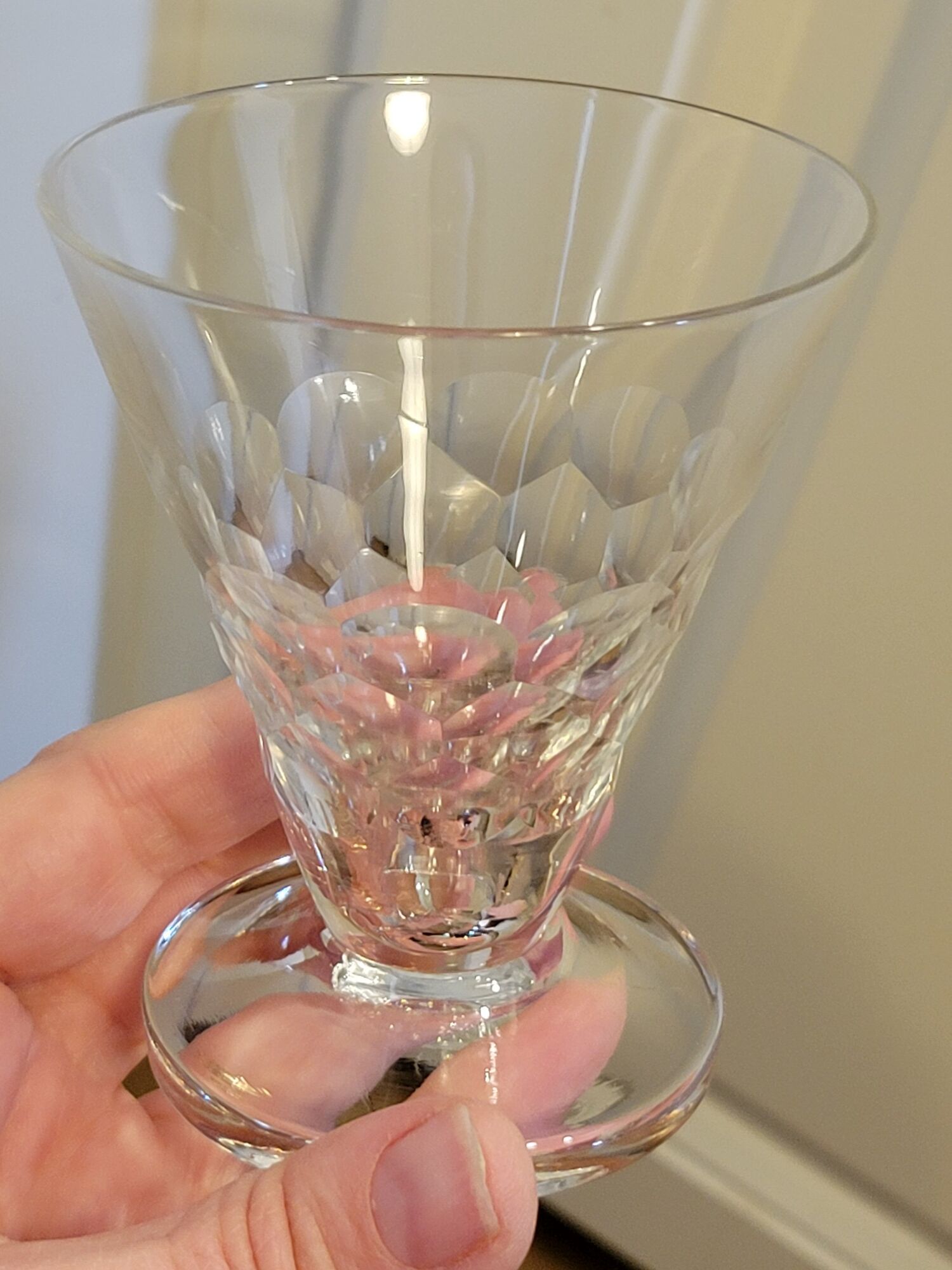 5 old glasses 1930 Verrerie Doyen Belgium model Lido faceted