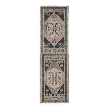 Vintage Turkish hallway rug 59x200 cm