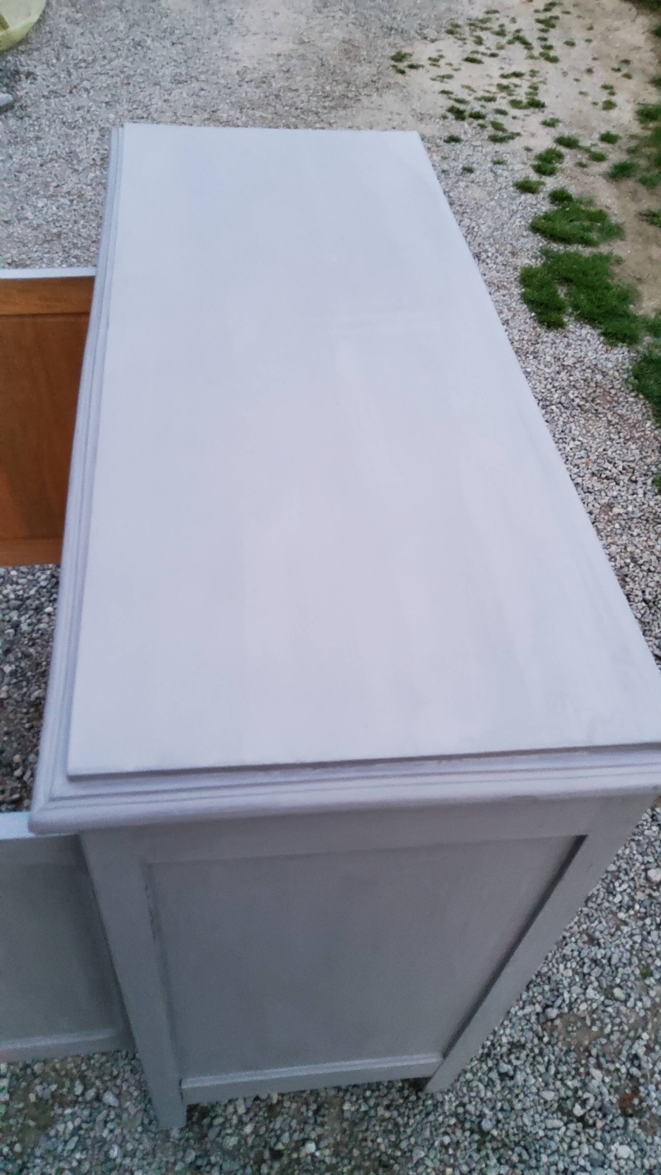 Parisian buffet patina gray 2 doors 2 drawers in solid poplar