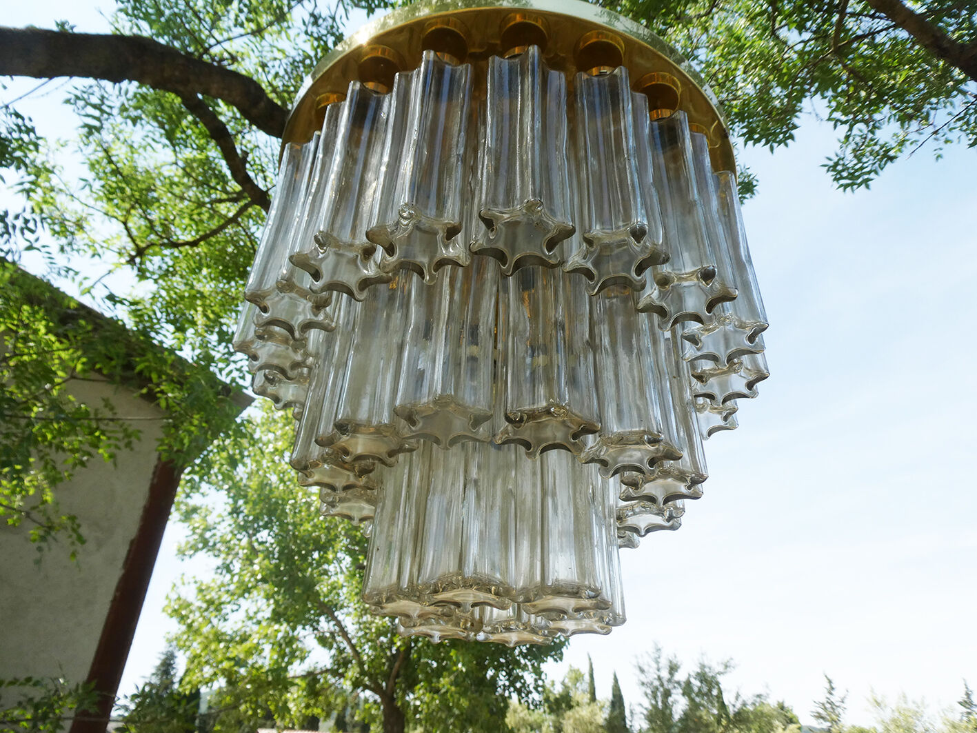 Design chandelier by Glashütte Limburg from 1960