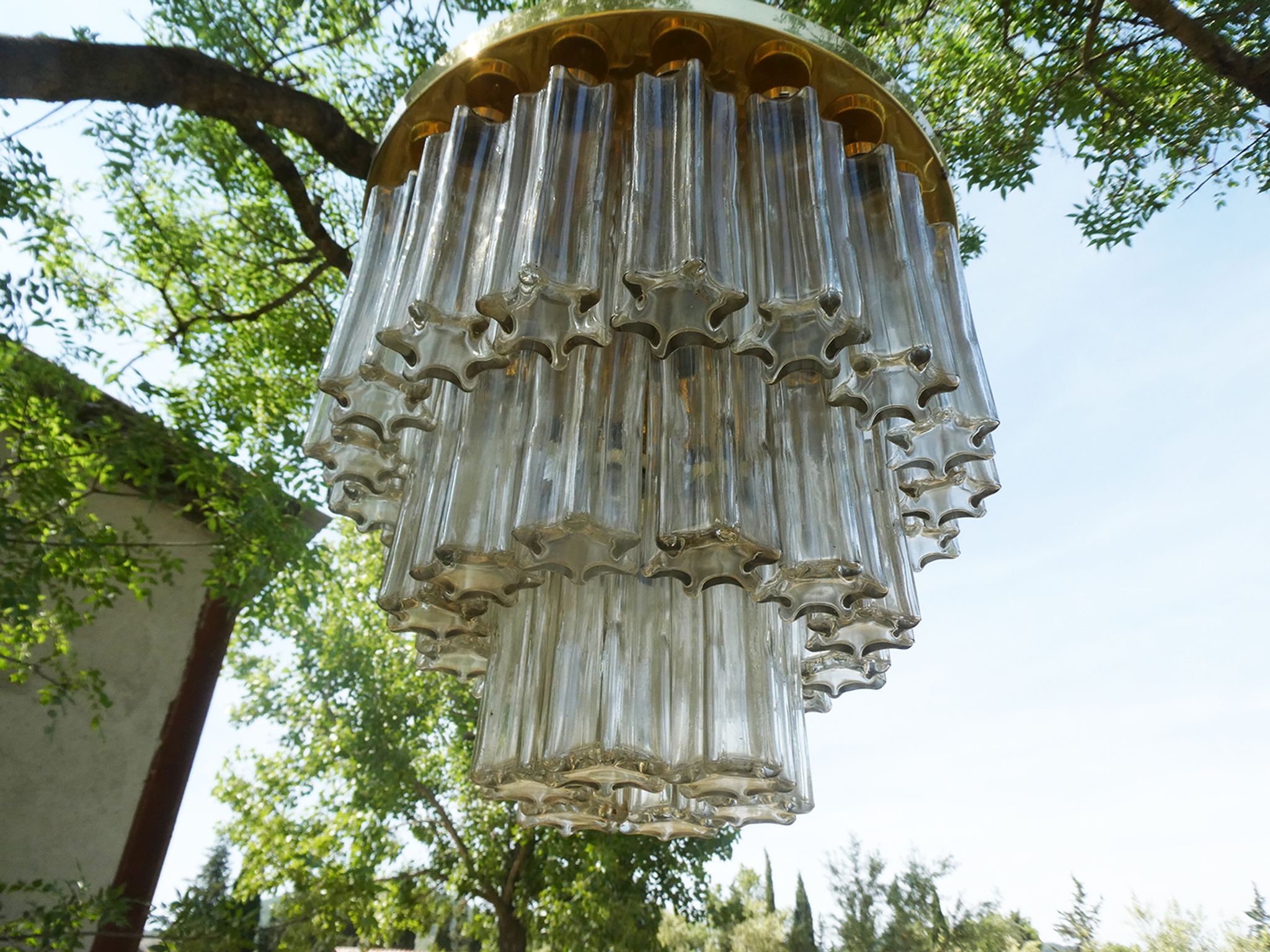 Design chandelier by Glashütte Limburg from 1960