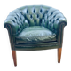 Fauteuil Chesterfield en cuir vert anglais